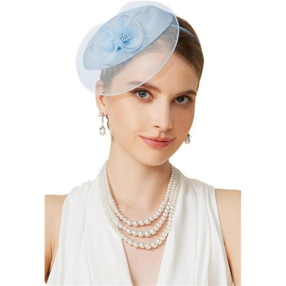 Fascinators Hats for Women - Tea Party Hat blue - Picture 1 of 6